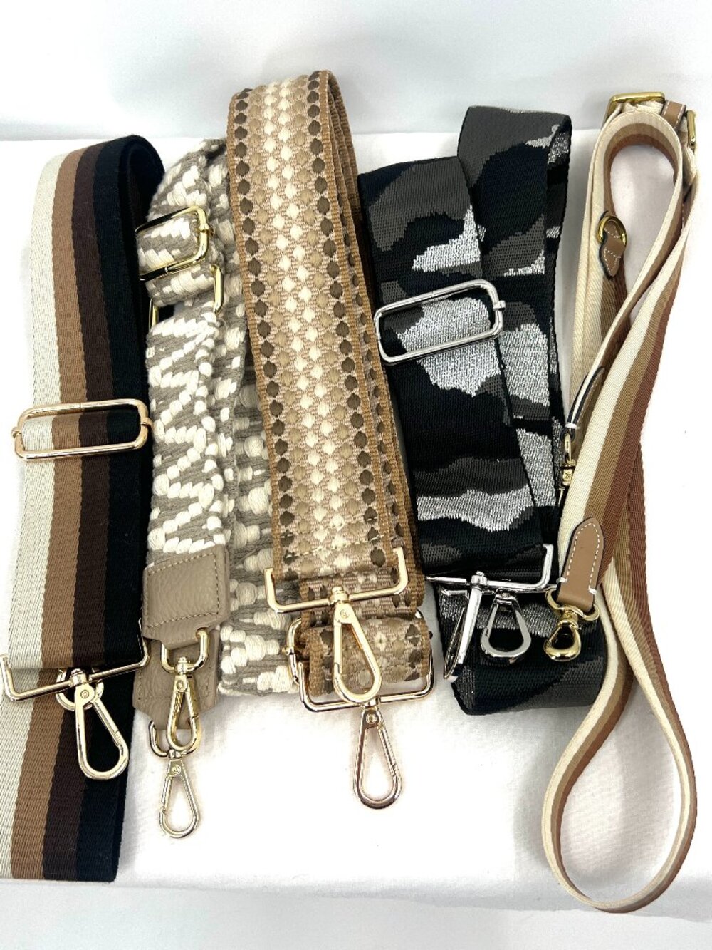Lot of 5 Various Brown Black Beige Purse Straps
